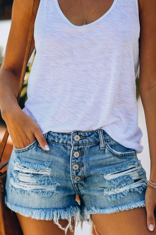 Shorts Denim Donna – Dettagli Distressed, Orlo Frastagliato, Chiusura Bottone-83374-839fc5f1-b6d3-41bc-93c0-59b5fffdc8fb