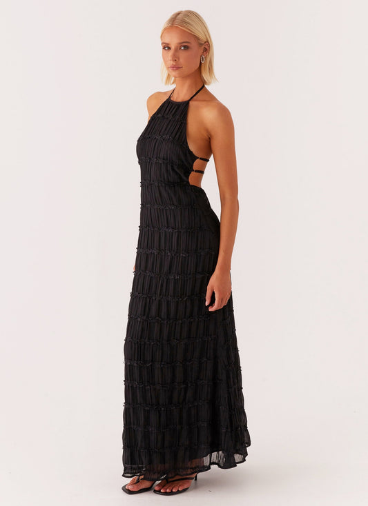 Abito Maxi Donna – Tessuto Testurizzato, Scollo All'Americana, Elegante, Dorio Moda-83499-866dba17-ae73-4158-89b0-0af3908ba66c