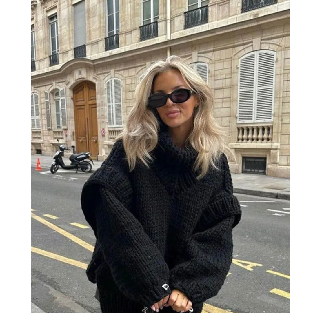 Olivia Maglione Dolcevita Oversize Lavorato a Mano