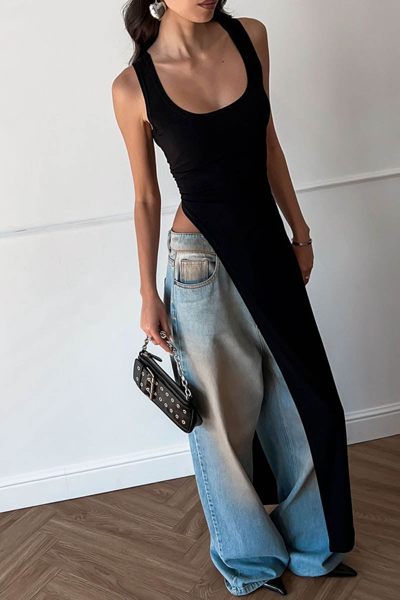 Abito/Top Minimalista con Spacco Audace