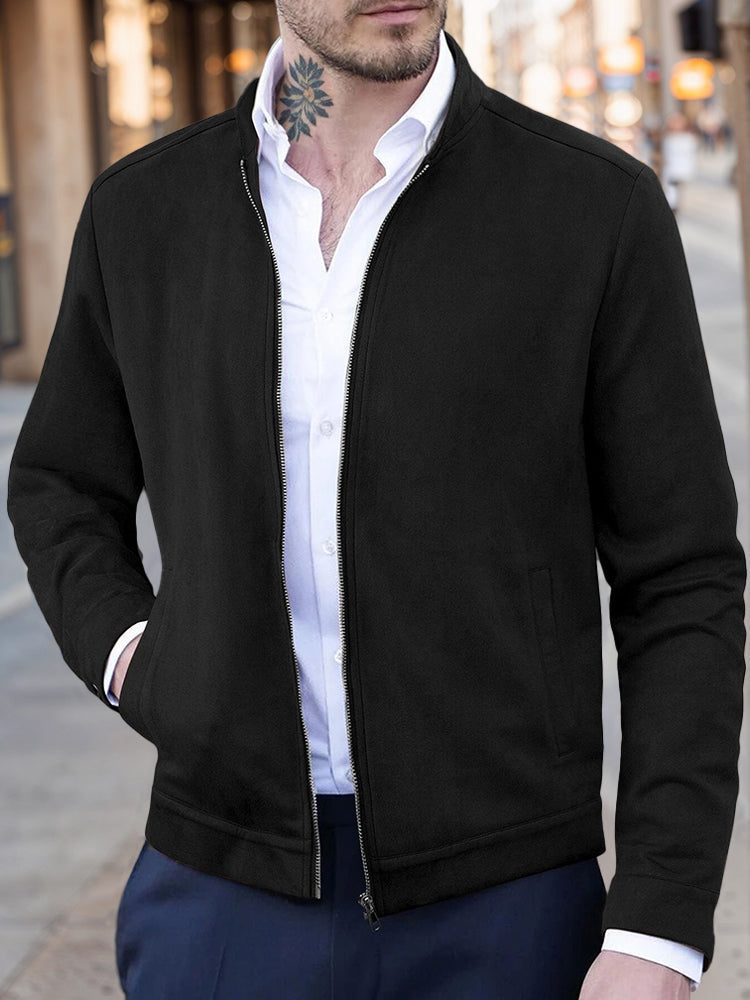 Jonathan Giacca Suede Comfort Zip Stile Moderno