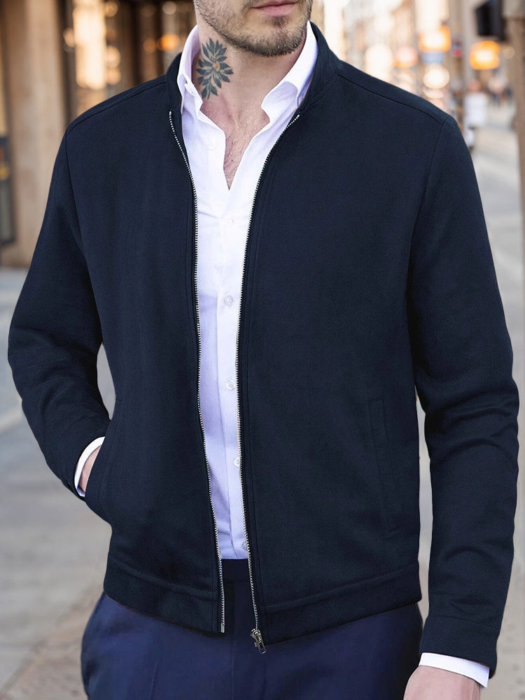 Jonathan Giacca Suede Comfort Zip Stile Moderno