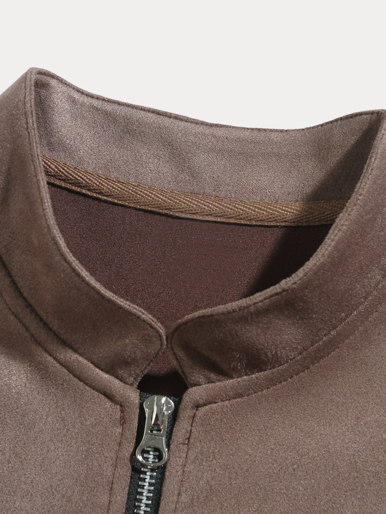 Jonathan Giacca Suede Comfort Zip Stile Moderno