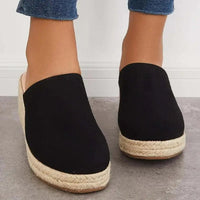 Zeppa Scamosciata Espadrillas Slip-on Donna