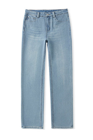 Top a Maniche Lunghe e Jeans a Vita Alta