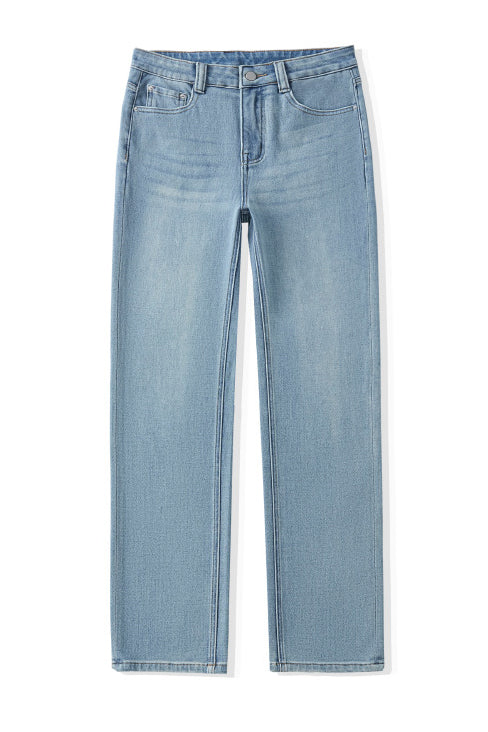 Top a Maniche Lunghe e Jeans a Vita Alta