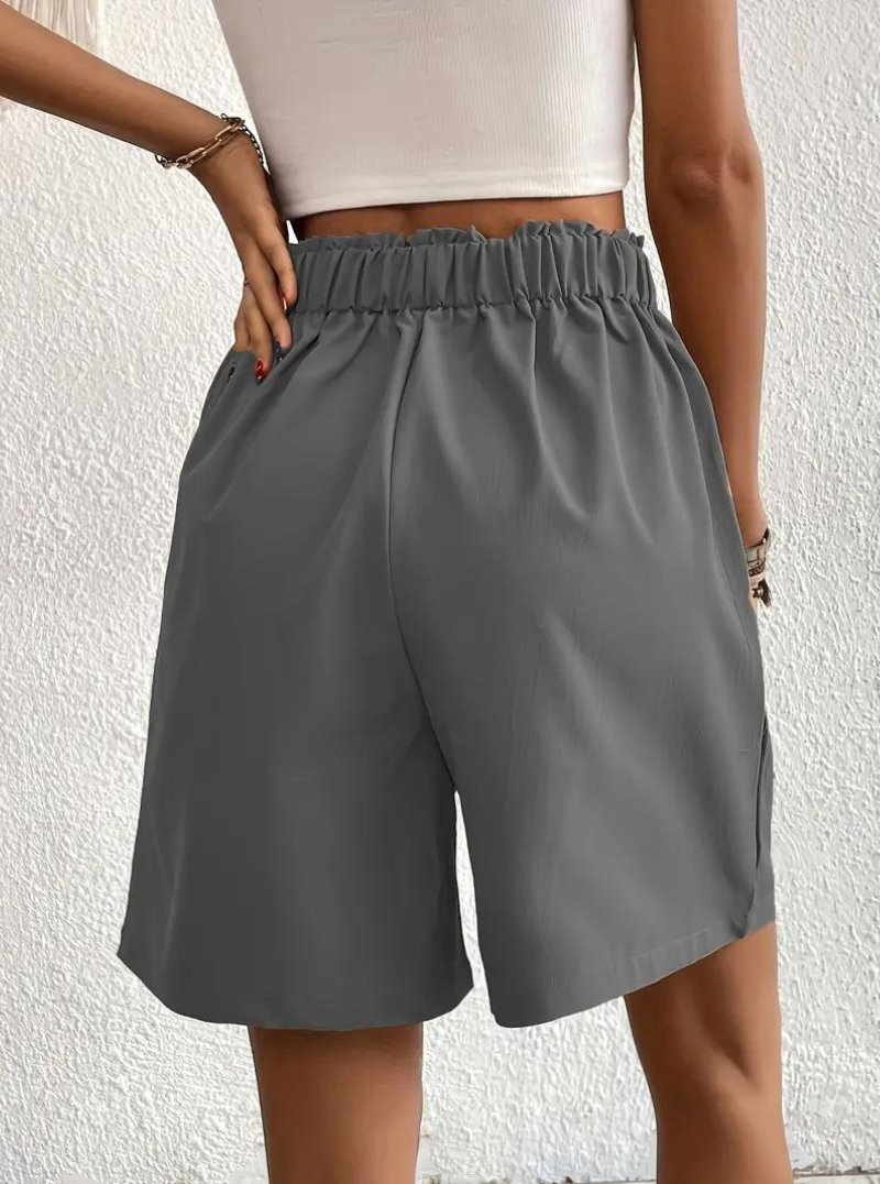 Donna Shorts Vita Alta Pieghe Frontali Tasche Funzionali-82558-945c1670-2a86-48af-a96f-14598114cc85