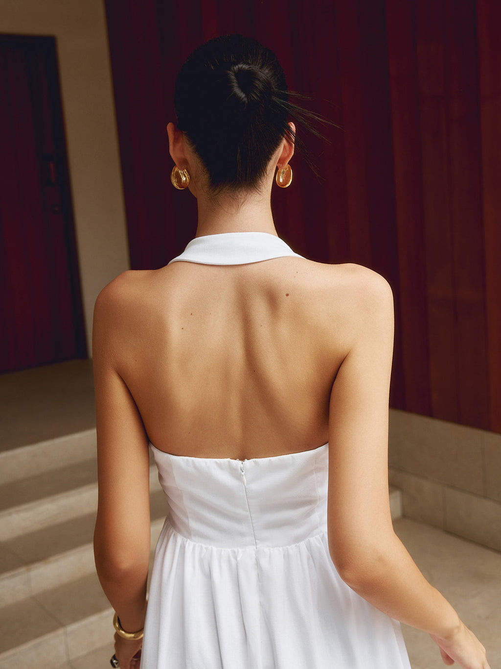 Abito A-Line con Scollo All'Americana