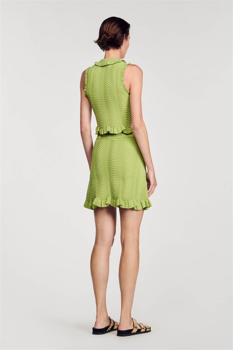 Completo Knit Testurizzato con Dettagli a Volant