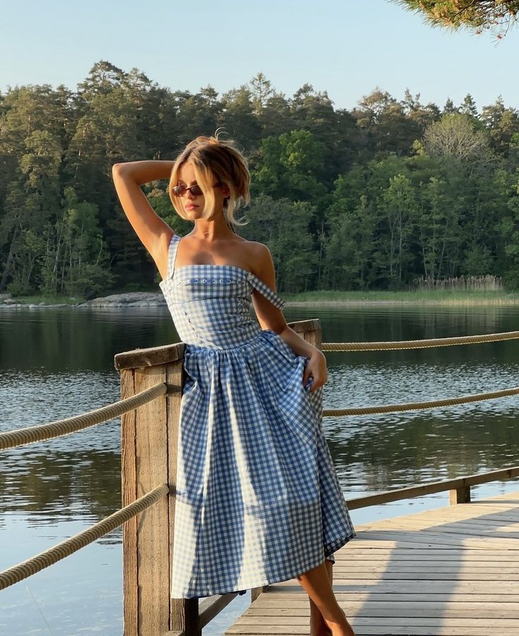 Abito Donna Gingham Scollo Quadrato Dettagli Bottoni Stile Classico-83592-9940cf61-a6d3-46b7-80f1-1f40f9209755