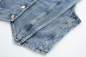 Gilet in Denim Sagomato