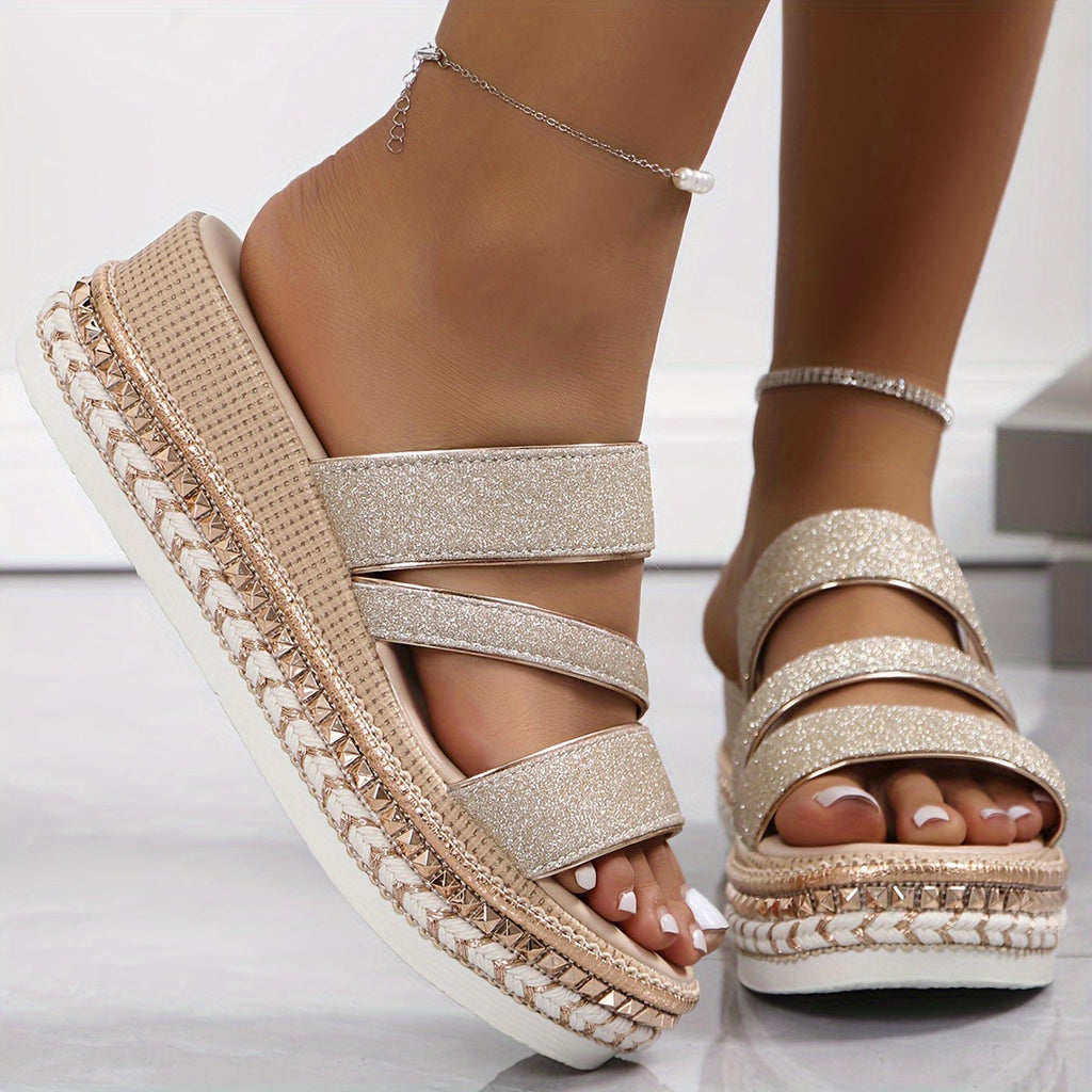 Sandali Platform con Glitter