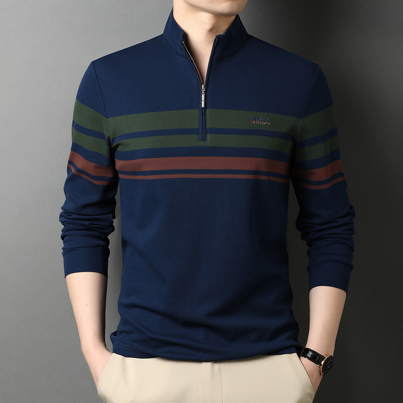 Men's T-shirts Cotton Stand Collar Long Sleeves by http://Lolyshop.shop