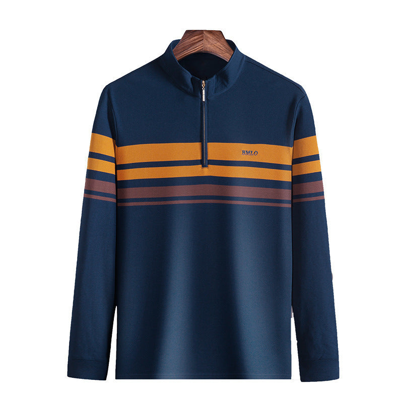 Men's T-shirts Cotton Stand Collar Long Sleeves by http://Lolyshop.shop