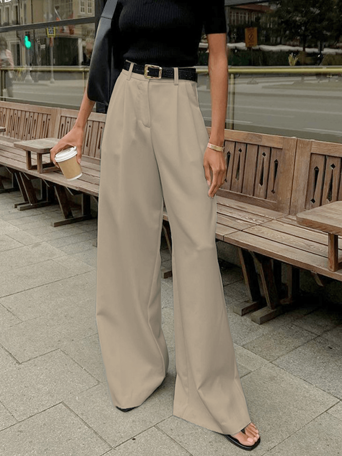 Pantaloni | Silhouette a gamba larga | Tutto l'anno