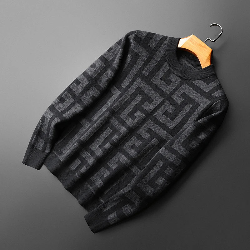 David | Herren Strickpullover mit geometrischem Muster - Elle Zürich