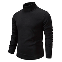 Maglione Slim Fit Uomo in Dolcevita Nero