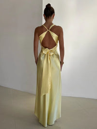 Abito Maxi | Elegante, schiena aperta e fiocco | Estate