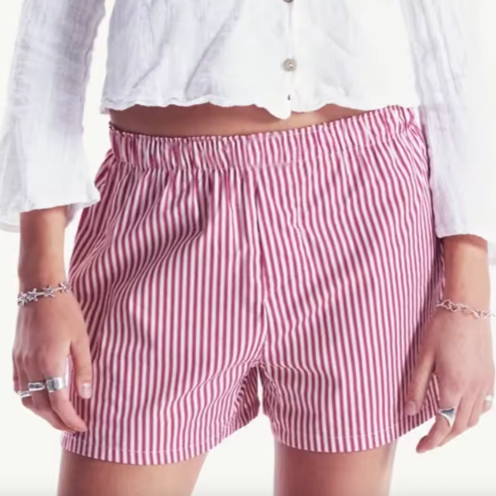 Shorts in Cotone a Righe – Vita Elastica e Comfort Classico