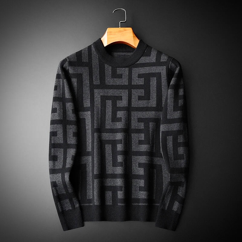 David | Herren Strickpullover mit geometrischem Muster - Elle Zürich