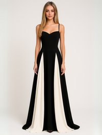 Abito Maxi | Elegante Pannelli a contrasto | Tutto l'anno