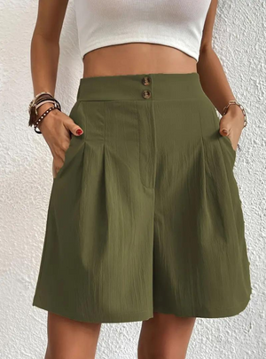 Donna Shorts Vita Alta Pieghe Frontali Tasche Funzionali-82558-a1c6c5da-7937-4ad2-9d8a-16448fa8fe16