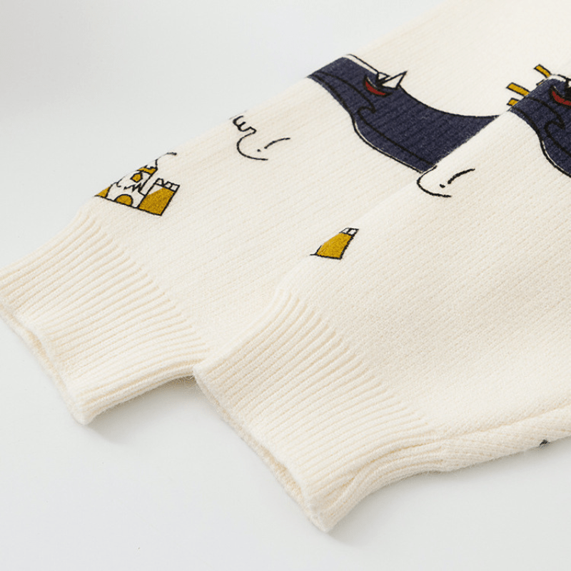 Cardigan Oversized con Ricami Giocosi