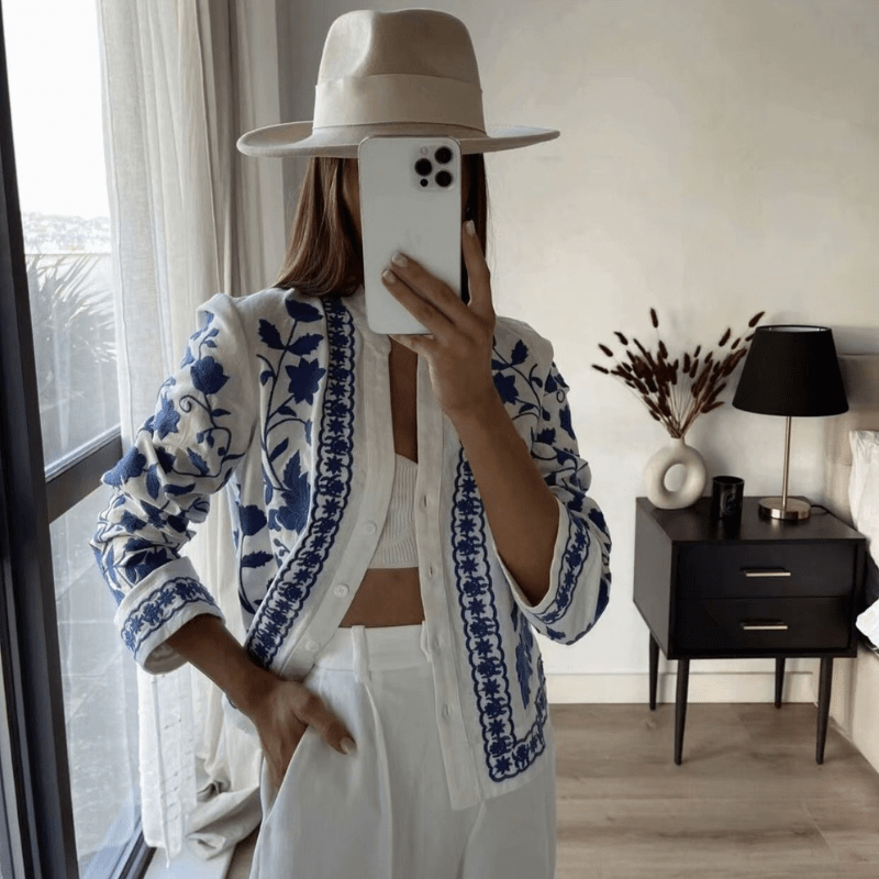 Giacca Bohemien Ricamata