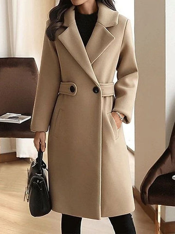 Cappotto Lungo da Donna con Cintura, Tasche e Bottoni – Stile Classico-74310-a786ab52-e56e-4caf-853f-20fa464bc02d
