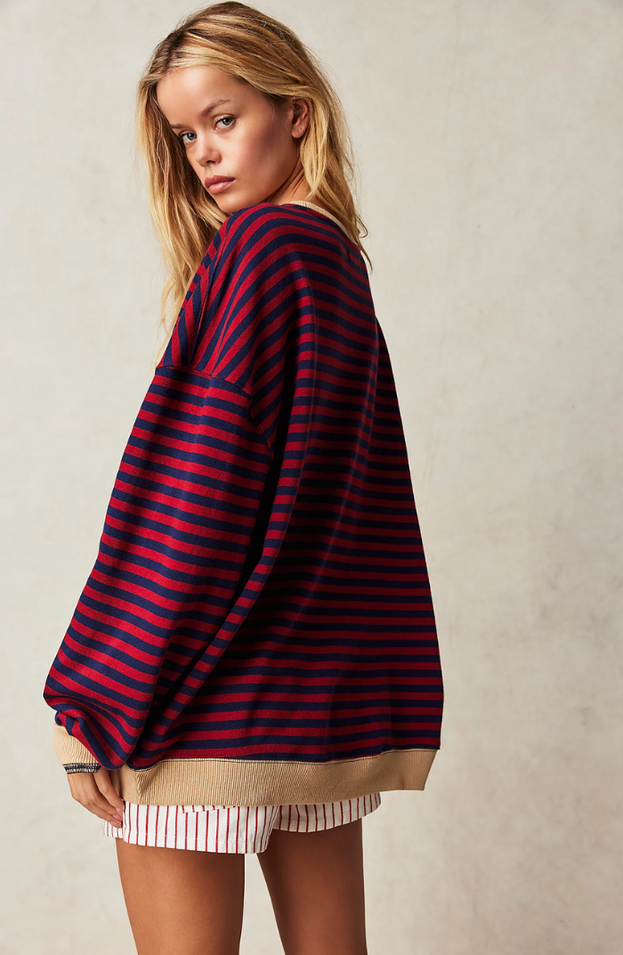 Maglia a Righe Casual Manica Lunga
