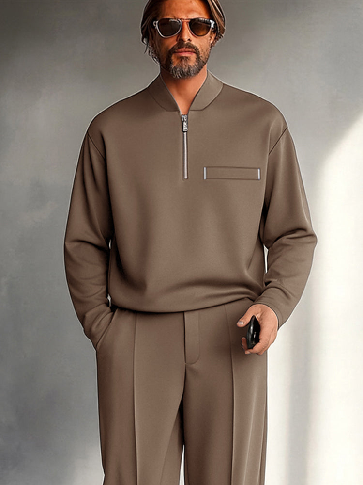 Carlos Completo Moderno con Zip e Pantaloni Ampi