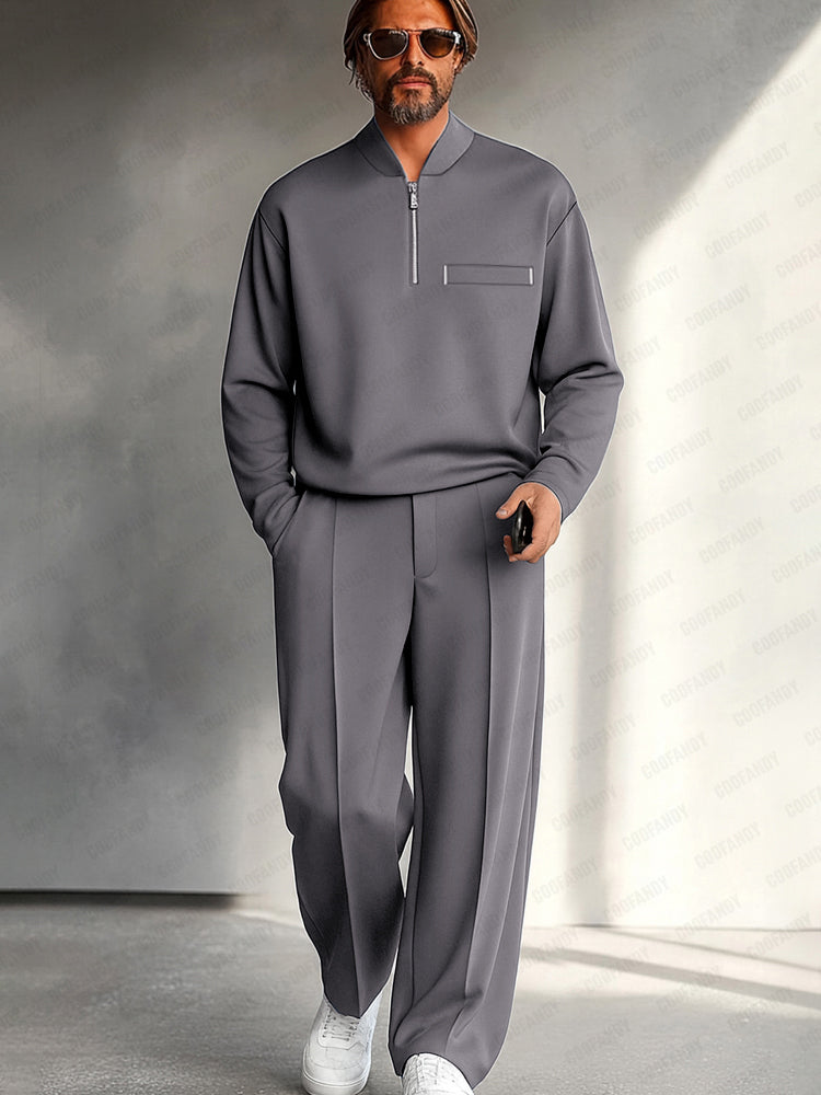 Carlos Completo Moderno con Zip e Pantaloni Ampi