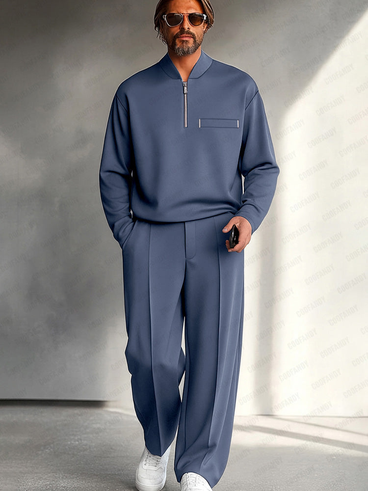 Carlos Completo Moderno con Zip e Pantaloni Ampi