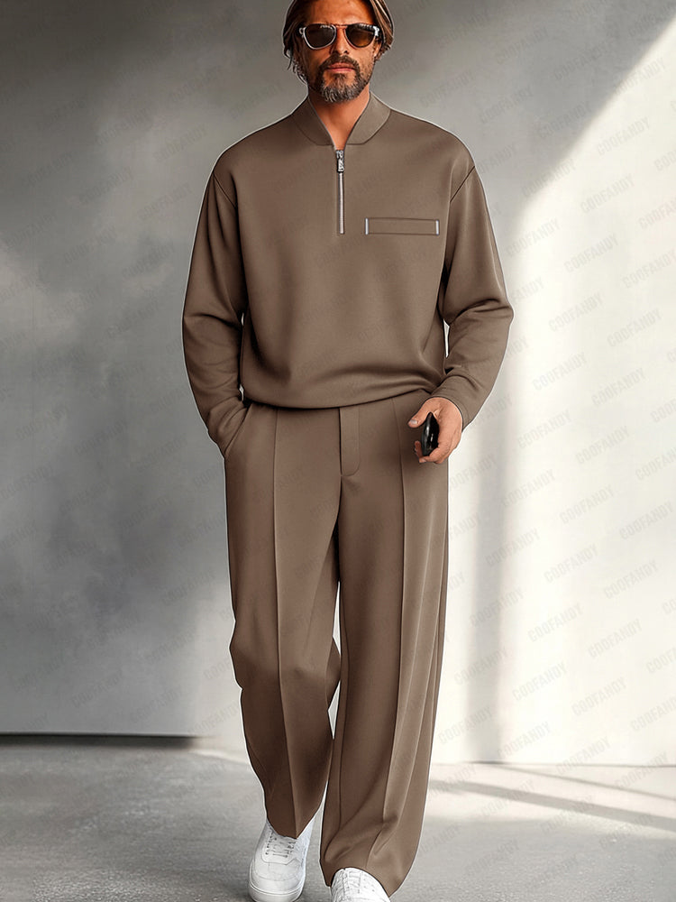 Carlos Completo Moderno con Zip e Pantaloni Ampi