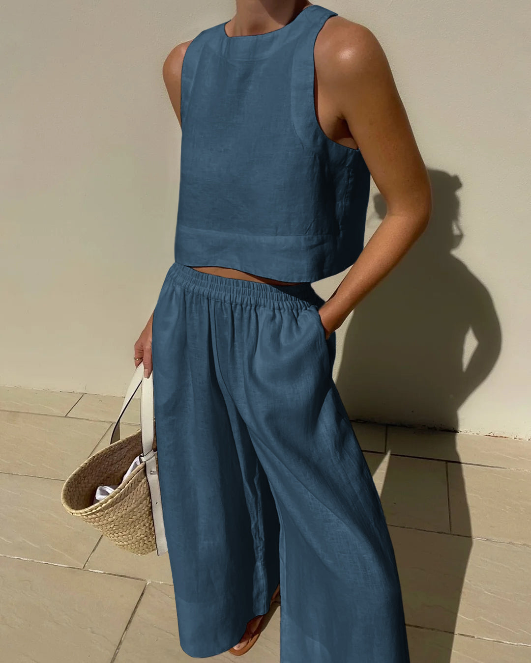 Completo Top Corto e Pantaloni Ampi