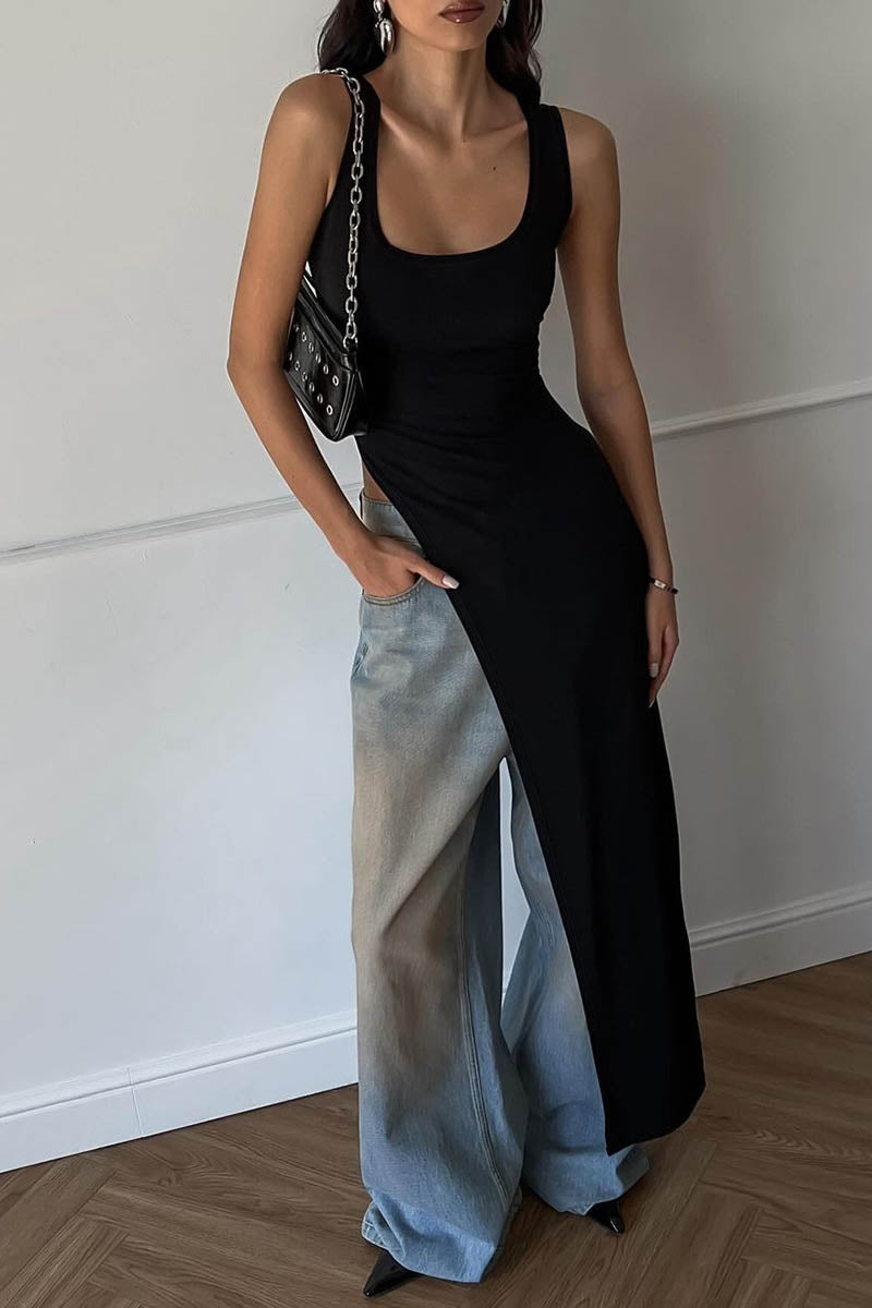 Abito/Top Minimalista con Spacco Audace