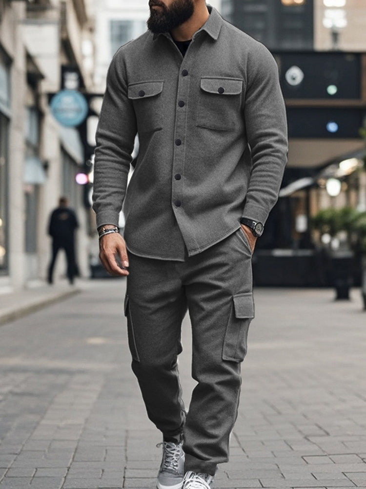 Nelson Completo Cargo Stile Militare in Maglia Strutturata