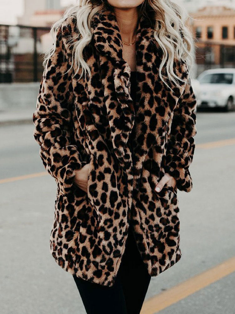 Leopard Print Women's Winter Coat - Sofia-Panther-S-The Livary