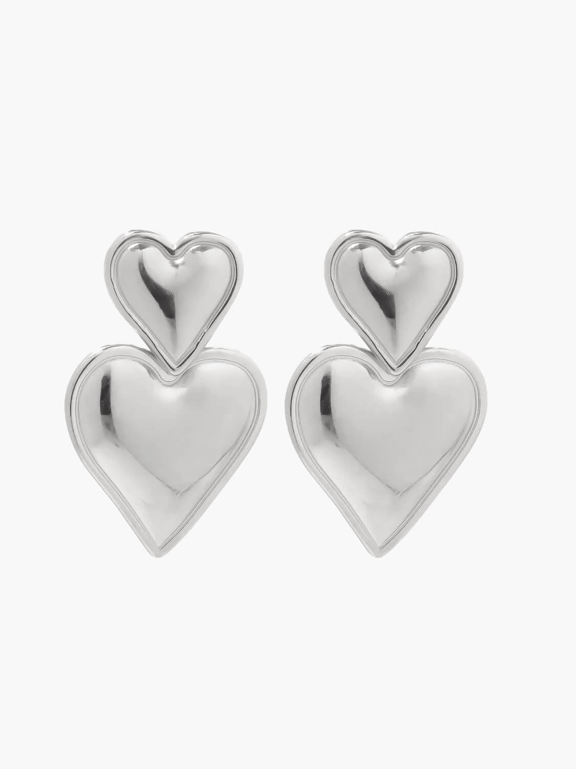 Orecchini a cuore sovrapposti