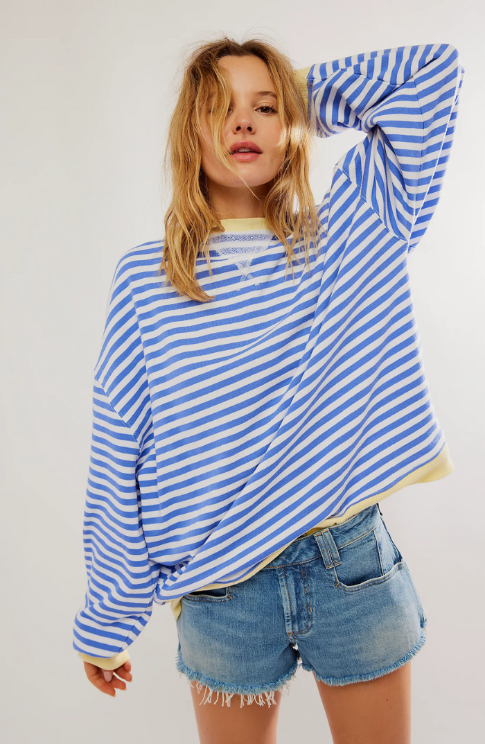 Maglia a Righe Casual Manica Lunga
