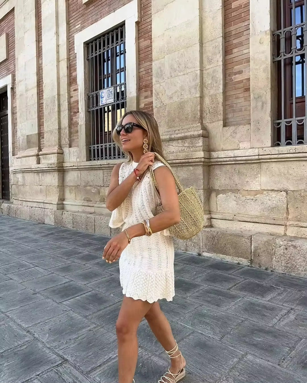 Set Top e Gonna in Maglia Ajour