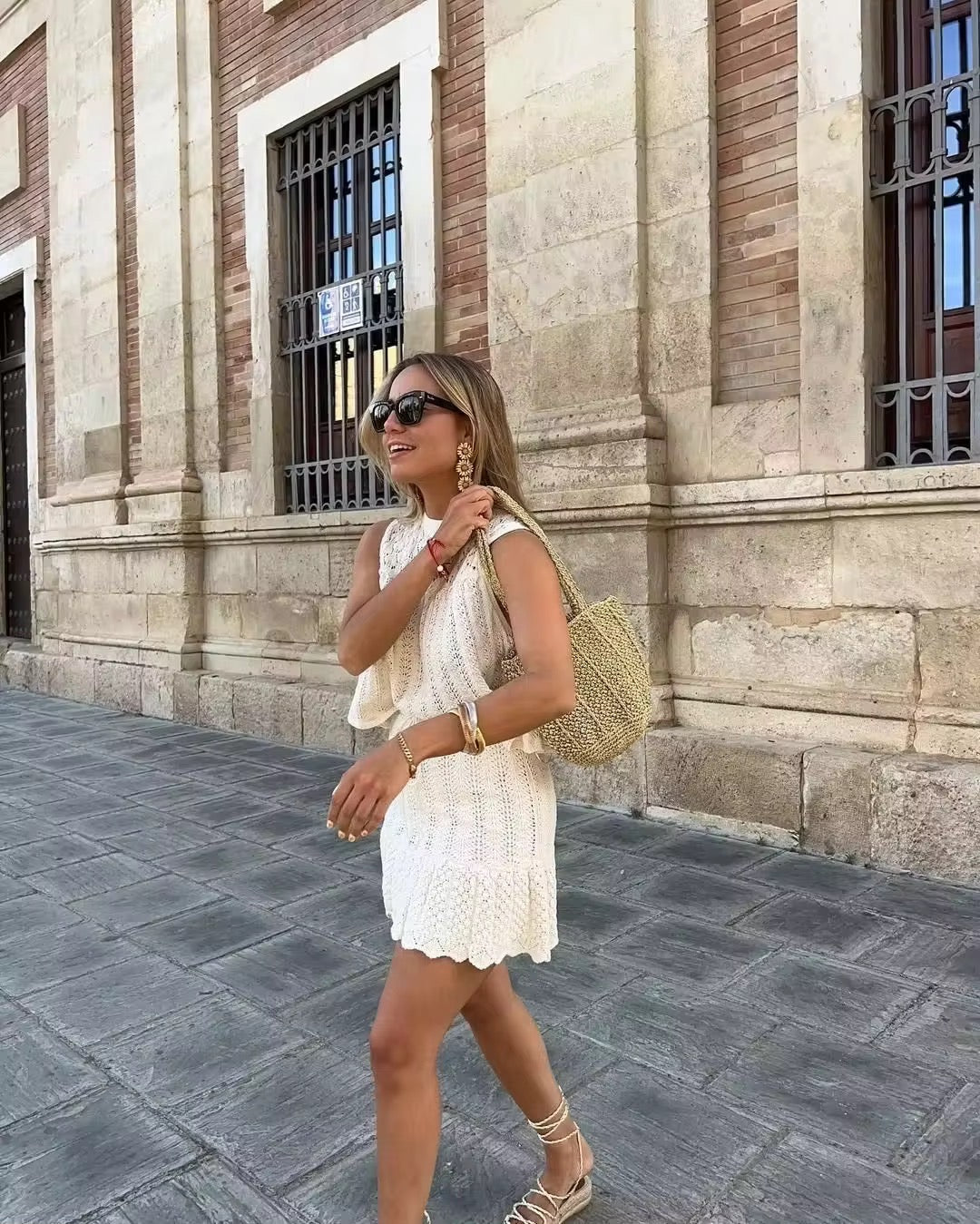 Set Top e Gonna in Maglia Ajour