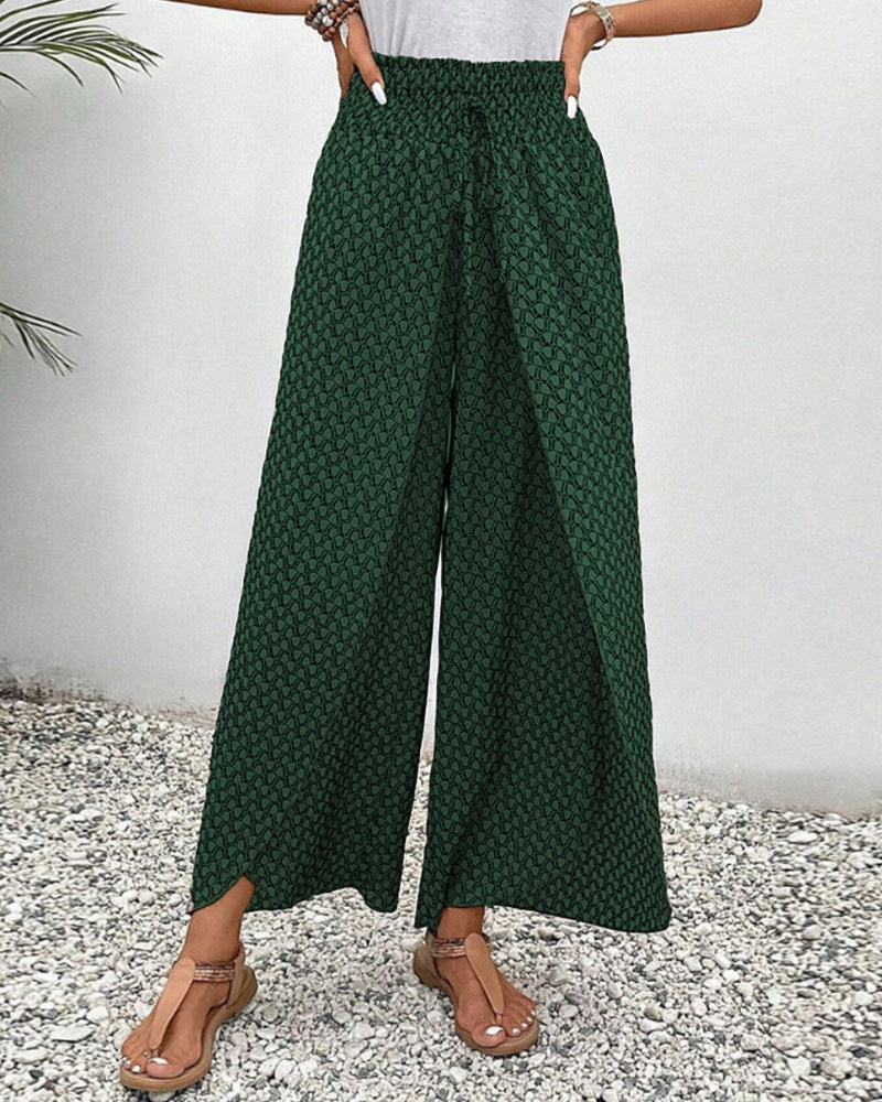 Dorio Moda Women's Pants – Wide Leg, Elastic Waistband, Drawstring, Multi-Color-83218-c572e7d4-5fcf-4b03-865c-acaaf5fe7d22