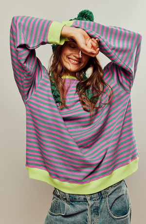 Maglia a Righe Casual Manica Lunga