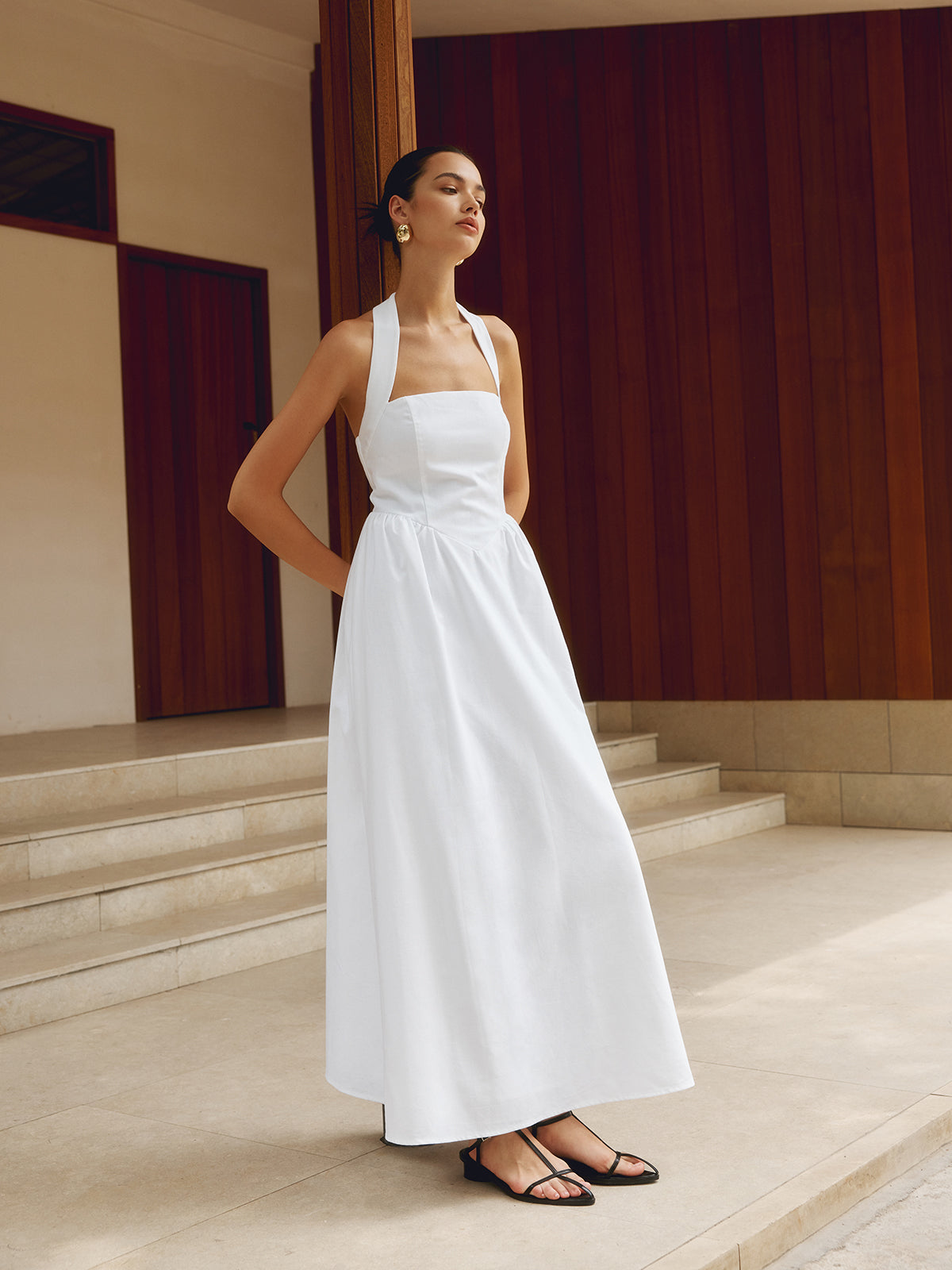 Abito A-Line con Scollo All'Americana