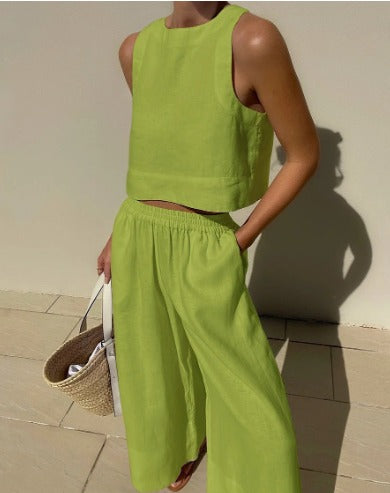 Completo Top Corto e Pantaloni Ampi
