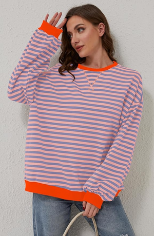 Maglia a Righe Casual Manica Lunga