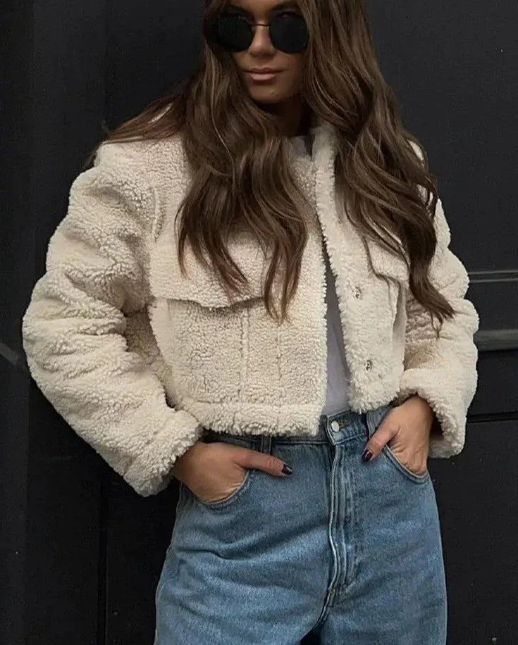Warm and Stylish Short Jacket - Lucia-Beige-XS-The Livary
