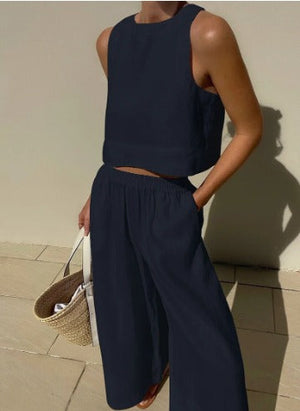 Completo Top Corto e Pantaloni Ampi