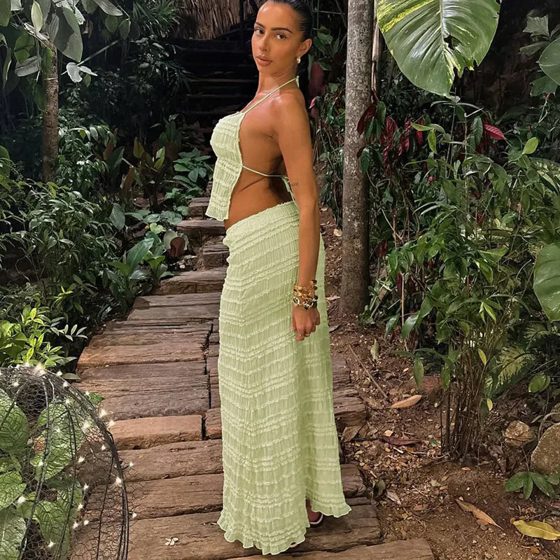 Completo Due Pezzi Donna – Top Halter Testurizzato & Gonna Midi con Coulisse-83709-df45448c-d422-458b-bd47-f97e5124c830